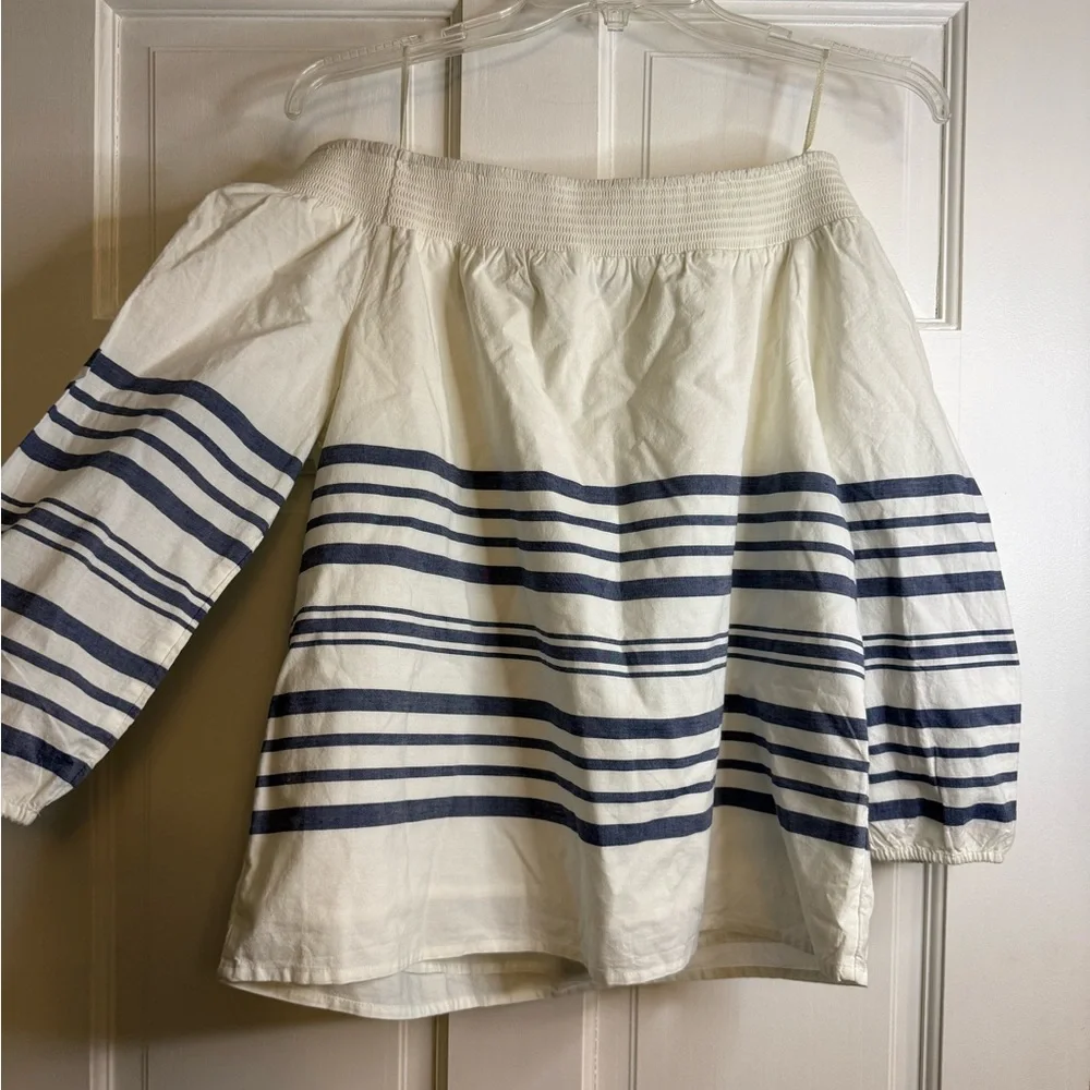 Vineyard Vines Breaker Stripe Off the Shoulder Top - Picture 2 of 3